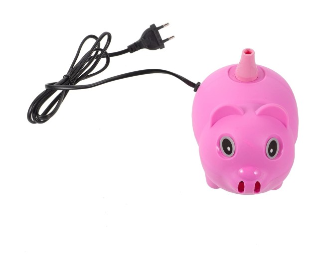 Pompa Electrica Pentru Umflat Baloane, 380 W, din Plastic, Model Porc, Roz