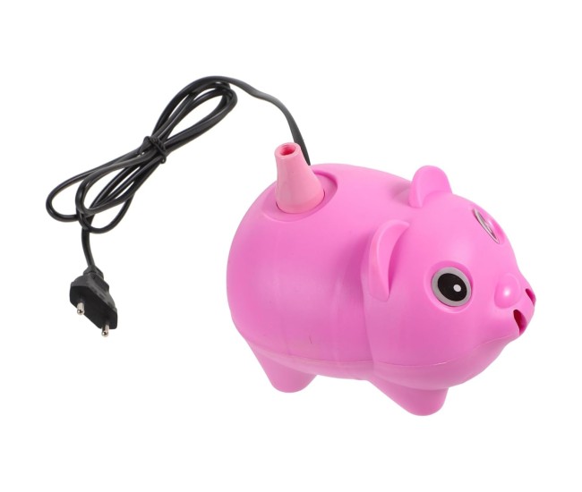 Pompa Electrica Pentru Umflat Baloane, 380 W, din Plastic, Model Porc, Roz