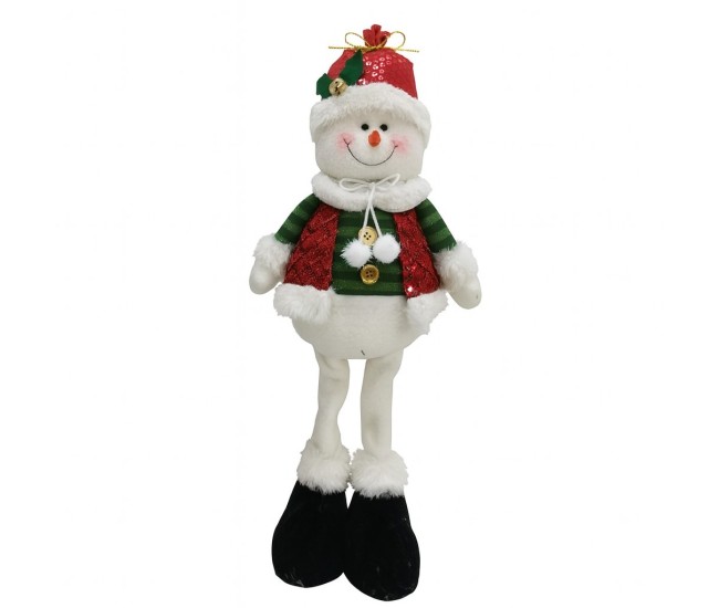 Figurina de Craciun Om de Zapada Textil, Flippy, Om de Zapada pentru Decoratiuni de Craciun, din Material Textil Moale 48 x 18 x 8 cm, Rosu Verde Figurina de Craciun Om de Zapada Textil, Flippy, Om de Zapada pentru Decoratiuni de Craciun, din Material Textil Moale 48 x 18 x 8 cm, Rosu Verde