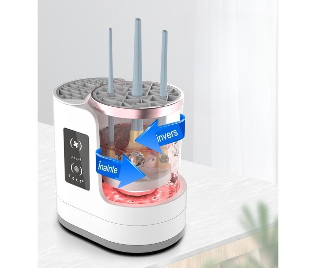 Dispozitiv Portabil de Curatare a Pensulelor de Machiaj, Flippy, cu Functie de Uscare, 5V, 850RPM, Cablu 1.2 m, 17.3 x 12.1 x 17.5 cm, Alb Dispozitiv Portabil de Curatare a Pensulelor de Machiaj, Flippy, cu Functie de Uscare, 5V, 850RPM, Cablu 1.2 m, 17.3 x 12.1 x 17.5 cm, Alb