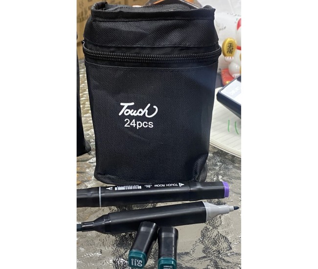 Set 24 Markere cu Alcool Touch Room, Geanta Inclusa, Flippy, Multicolor Set 24 Markere cu Alcool Touch Room, Geanta Inclusa, Flippy, Multicolor