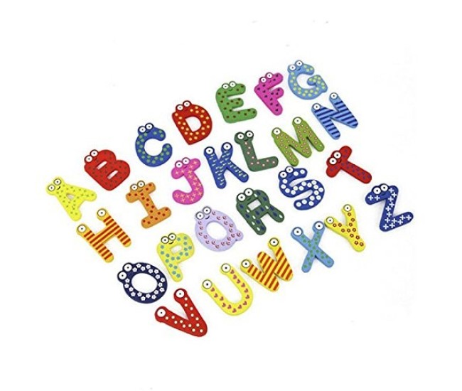 Set 26 Magneti de Frigider pentru Copii, Flippy, Model Alfabet A-Z, Figurine Amuzante, din Lemn, Multicolor Set 26 Magneti de Frigider pentru Copii, Flippy, Model Alfabet A-Z, Figurine Amuzante, din Lemn, Multicolor