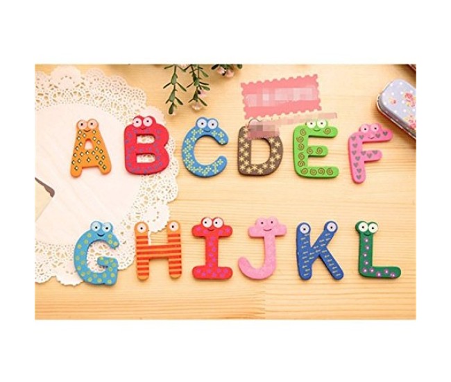 Set 26 Magneti de Frigider pentru Copii, Flippy, Model Alfabet A-Z, Figurine Amuzante, din Lemn, Multicolor Set 26 Magneti de Frigider pentru Copii, Flippy, Model Alfabet A-Z, Figurine Amuzante, din Lemn, Multicolor