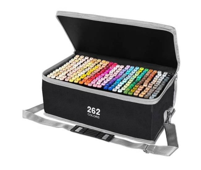 Set 262 Markere, Flippy, Dublu Capat, Subtire 1mm si Gros 6 mm, Geanta Depozitare, Corp Alb, Multicolor Set 262 Markere, Flippy, Dublu Capat, Subtire 1mm si Gros 6 mm, Geanta Depozitare, Corp Alb, Multicolor