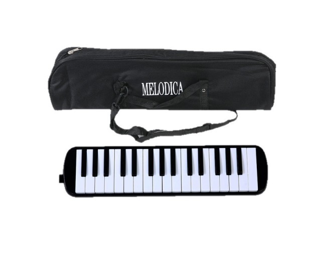 Muzicuta Melodica 32 Clape, Flippy, din ABS, pentru Incepatori, 45 x 13 x 7 cm, Include Husa si Suflator, Negru Muzicuta Melodica 32 Clape, Flippy, din ABS, pentru Incepatori, 45 x 13 x 7 cm, Include Husa si Suflator, Negru