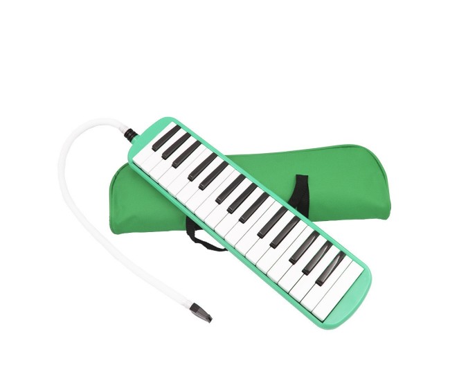 Muzicuta Melodica 32 Clape, Flippy, din ABS, pentru Incepatori, 45 x 13 x 7 cm, Include Husa si Suflator, Verde Muzicuta Melodica 32 Clape, Flippy, din ABS, pentru Incepatori, 45 x 13 x 7 cm, Include Husa si Suflator, Verde