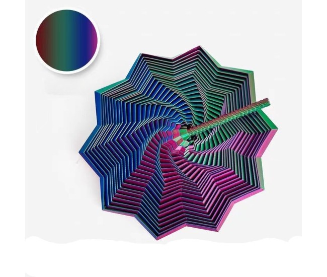 Jucarie decompresie, Stea 3D octogonala, maner spirala turn magic geometric, 17 cm, Albastru Rosu Verde Jucarie decompresie, Stea 3D octogonala, maner spirala turn magic geometric, 17 cm, Albastru Rosu Verde