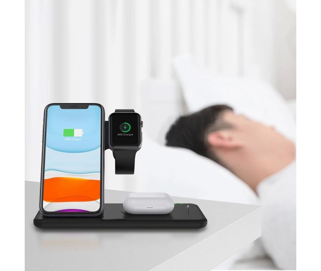 Incarcator Wireless FastCharge Flippy 4 In 1, design pliabil, 15W, Compatibil Apple Watch, Airpods, iPhone, Android, Samsung, Huawei, Xiaomi, Oppo, Negru Incarcator Wireless FastCharge Flippy 4 In 1, design pliabil, 15W, Compatibil Apple Watch, Airpods, iPhone, Android, Samsung, Huawei, Xiaomi, Oppo, Negru