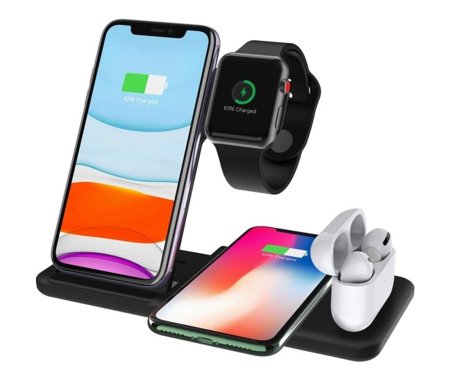 Incarcator Wireless FastCharge Flippy 4 In 1, design pliabil, 15W, Compatibil Apple Watch, Airpods, iPhone, Android, Samsung, Huawei, Xiaomi, Oppo, Negru Incarcator Wireless FastCharge Flippy 4 In 1, design pliabil, 15W, Compatibil Apple Watch, Airpods, iPhone, Android, Samsung, Huawei, Xiaomi, Oppo, Negru