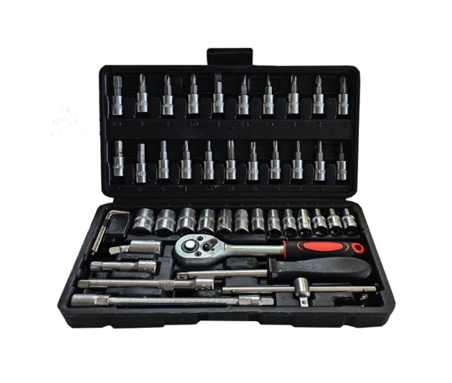 Chei tubulare Set 46 de Piese, Flippy, Trusa Scule de Reparatii Auto, Prelungitoare Rigid si Flexibil, Articulatie Cardanica, Antrenor de Forta Glisant, Adaptoare, Maner pentru Surubelnita, 23 x 12 x 4 cm, 1.9 kg, Cutie Neagra Chei tubulare Set 46 de Piese, Flippy, Trusa Scule de Reparatii Auto, Prelungitoare Rigid si Flexibil, Articulatie Cardanica, Antrenor de Forta Glisant, Adaptoare, Maner pentru Surubelnita, 23 x 12 x 4 cm, 1.9 kg, Cutie Neagra