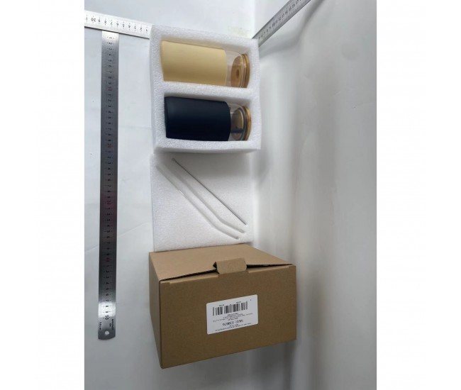 Set 2 Pahare din Sticla Termoizolante Transparente, Flippy, Capace si Paie Incluse, 500 mL, Silicon Negru si Crem Set 2 Pahare din Sticla Termoizolante Transparente, Flippy, Capace si Paie Incluse, 500 mL, Silicon Negru si Crem