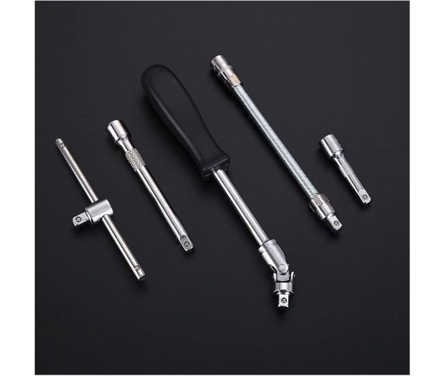 Trusa Chei Tubulare, Set 53 de Piese, Flippy, Surubelnita, Clichet, Tubulare, Imbus, Prelungitor, 27 x 20 x 5 cm, 1.7 kg, Cutie Verde Trusa Chei Tubulare, Set 53 de Piese, Flippy, Surubelnita, Clichet, Tubulare, Imbus, Prelungitor, 27 x 20 x 5 cm, 1.7 kg, Cutie Verde