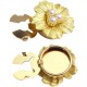 Accesoriu pentru Nasturi, Flippy, Model Floare cu Perle, din Metal, 2.5 x 1.7 cm, Auriu