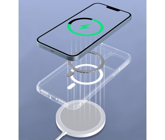 Husa protectie Flippy pentru iPhone 14 Pro Max Mag Safe, 2 in 1 incarcare si magnet, Acril, Transparenta Husa protectie Flippy pentru iPhone 14 Pro Max Mag Safe, 2 in 1 incarcare si magnet, Acril, Transparenta