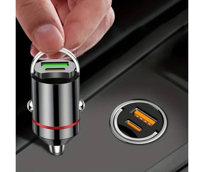 Incarcator Auto 2 in 1, Flippy, Port USB Fast Charge QC3.0 si Type C, PD 30W, Negru Incarcator Auto 2 in 1, Flippy, Port USB Fast Charge QC3.0 si Type C, PD 30W, Negru