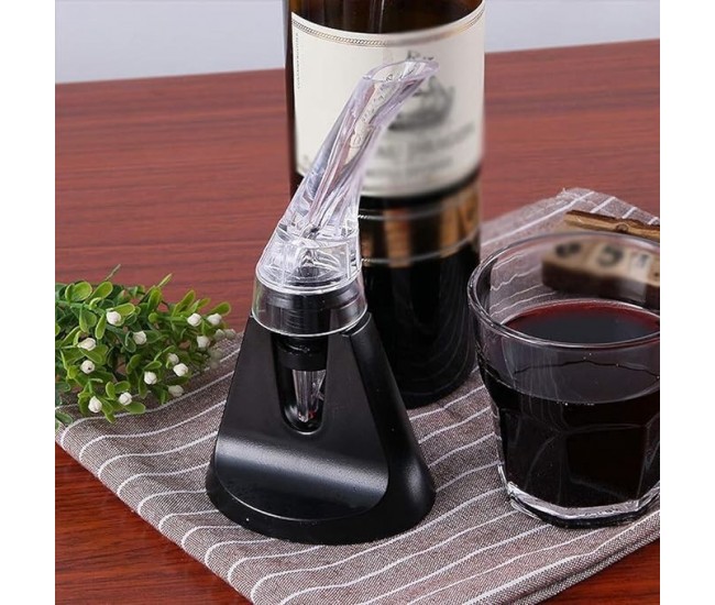 Aerator cu Turnator de Vin 2in1, Flippy, Decantare, Anti-Picurare, Fara Scurgere, 18x10x8cm, Negru Aerator cu Turnator de Vin 2in1, Flippy, Decantare, Anti-Picurare, Fara Scurgere, 18x10x8cm, Negru
