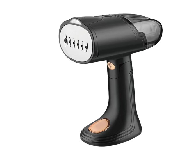 Aparat de Calcat Vertical Portabil cu Abur, Flippy, Putere 1500W, Rezervor Detasabil de 138ml, Priza, Functie Anti Calcar si Auto Curatare, Pliabil, cu Perie, 20x10.5x8 cm, Negru