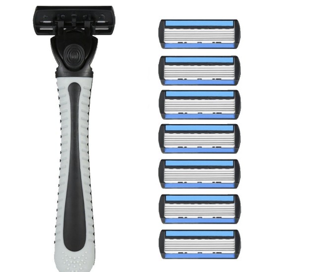 Aparat de Ras Manual, Flippy, din Otel Inoxidabil, Suport Lama + 7 Capete de Schimb Incluse, Cutie pentru Lame, Negru Aparat de Ras Manual, Flippy, din Otel Inoxidabil, Suport Lama + 7 Capete de Schimb Incluse, Cutie pentru Lame, Negru