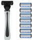 Aparat de Ras Manual, Flippy, din Otel Inoxidabil, Suport Lama + 7 Capete de Schimb Incluse, Cutie pentru Lame, Negru Aparat de Ras Manual, Flippy, din Otel Inoxidabil, Suport Lama + 7 Capete de Schimb Incluse, Cutie pentru Lame, Negru