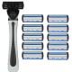 Aparat de Ras Manual, Flippy, din Otel Inoxidabil, Suport Lama + 10 Capete de Schimb Incluse, Cutie pentru Lame, Negru Aparat de Ras Manual, Flippy, din Otel Inoxidabil, Suport Lama + 10 Capete de Schimb Incluse, Cutie pentru Lame, Negru