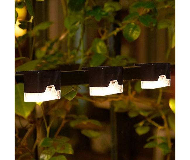 Aplica solara LED Flippy, ABS/Policarbonat, rezistenta la apa IP65, pentru trepte, borduri, terasa, 1.2V, 600mah, 7.9 x 5 cm, lumina alb cald, negru