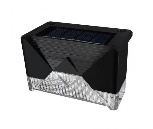 Aplica solara LED Flippy, ABS/Policarbonat, rezistenta la apa IP65, pentru trepte, borduri, terasa, 1.2V, 600mah, 7.9 x 5 cm, lumina alb cald, negru