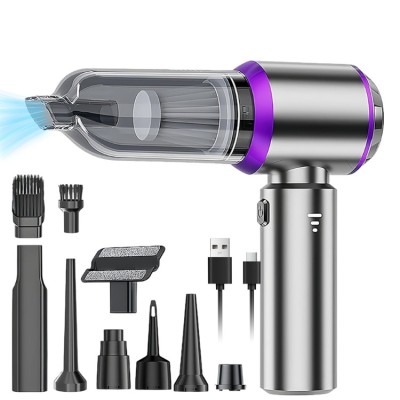 Aspirator Portabil Auto, Flippy, pentru Casa si Masina, 3 Viteze, Incarcator Tip-C cu Incarcare Rapida, Tub Prelungitor, 2000mAh, 7 Capete de Aspirare si Suflare, 21x20x6.5 cm, Argintiu Mov Aspirator Portabil Auto, Flippy, pentru Casa si Masina, 3 Viteze, Incarcator Tip-C cu Incarcare Rapida, Tub Prelungitor, 2000mAh, 7 Capete de Aspirare si Suflare, 21x20x6.5 cm, Argintiu Mov