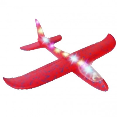 Avion Planor cu Pilot, Flippy, Din Polistiren, Cu Lumini pe Toata Lungimea, 47 cm, Rosu Avion Planor cu Pilot, Flippy, Din Polistiren, Cu Lumini pe Toata Lungimea, 47 cm, Rosu