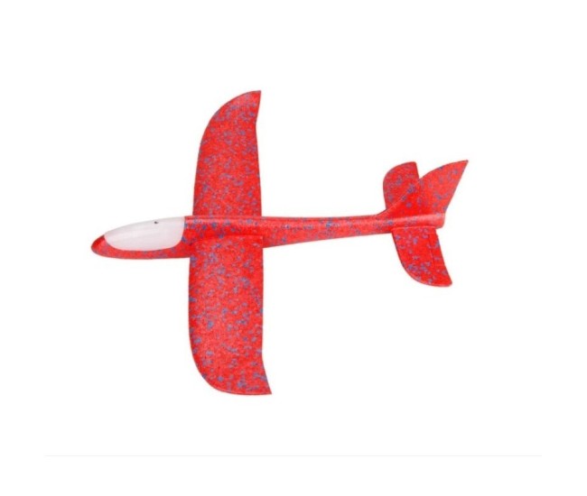 Avion planor din polistiren in punga , lungime 47 cm, cu lumini pe toata lungimea, Rosu , Flippy Avion planor din polistiren in punga , lungime 47 cm, cu lumini pe toata lungimea, Rosu , Flippy