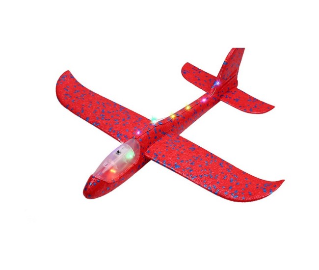 Avion planor din polistiren in punga , lungime 47 cm, cu lumini pe toata lungimea, Rosu , Flippy Avion planor din polistiren in punga , lungime 47 cm, cu lumini pe toata lungimea, Rosu , Flippy