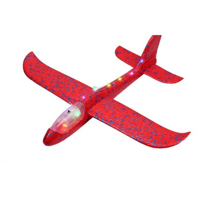 Avion planor din polistiren in punga , lungime 47 cm, cu lumini pe toata lungimea, Rosu , Flippy Avion planor din polistiren in punga , lungime 47 cm, cu lumini pe toata lungimea, Rosu , Flippy