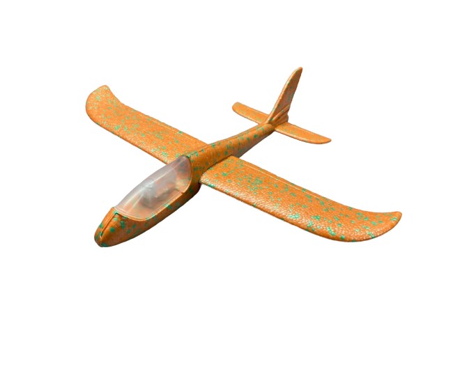 Avion planor din polistiren in punga , lungime 47 cm , cu lumini pe varf, Portocaliu, Flippy Avion planor din polistiren in punga , lungime 47 cm , cu lumini pe varf, Portocaliu, Flippy