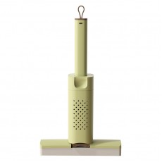 Mini Mop, Flippy, Pentru Uz Casnic, Sistem Autostoarcere, Portabil, Mop cu Burete, Rotire 180°,15 x 27.5 cm, Verde