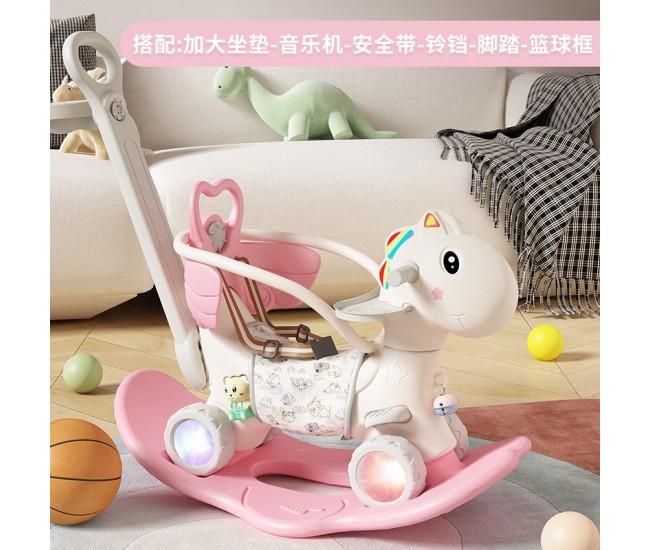 Balansoar pentru Copii, Flippy, 3in1, cu Spatar si Bara de Siguranta, Maner cu Cos de Basket, Tava de Masa, Roti Luminoase, 80 x 43 x 83 cm, din Plastic, + 3 Ani, Roz Balansoar pentru Copii, Flippy, 3in1, cu Spatar si Bara de Siguranta, Maner cu Cos de Basket, Tava de Masa, Roti Luminoase, 80 x 43 x 83 cm, din Plastic, + 3 Ani, Roz