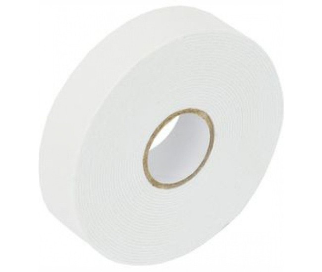 Banda Dubla Adeziva, Flippy, Vascozitate Ridicata, din Spuma, 2 cm Latime, 20 m Lunigme, Alb