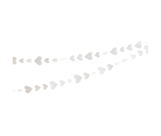 Banner cu Inimioare, Flippy, Tip Franjuri, 4 m, Rola de Ata Inclusa, Alb Banner cu Inimioare, Flippy, Tip Franjuri, 4 m, Rola de Ata Inclusa, Alb