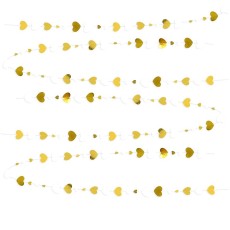 Banner cu Inimioare, Flippy, Tip Franjuri, 4 m, Rola de Ata Inclusa, Auriu/Alb Banner cu Inimioare, Flippy, Tip Franjuri, 4 m, Rola de Ata Inclusa, Auriu/Alb