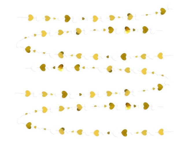 Banner cu Inimioare, Flippy, Tip Franjuri, 4 m, Rola de Ata Inclusa, Auriu/Alb Banner cu Inimioare, Flippy, Tip Franjuri, 4 m, Rola de Ata Inclusa, Auriu/Alb