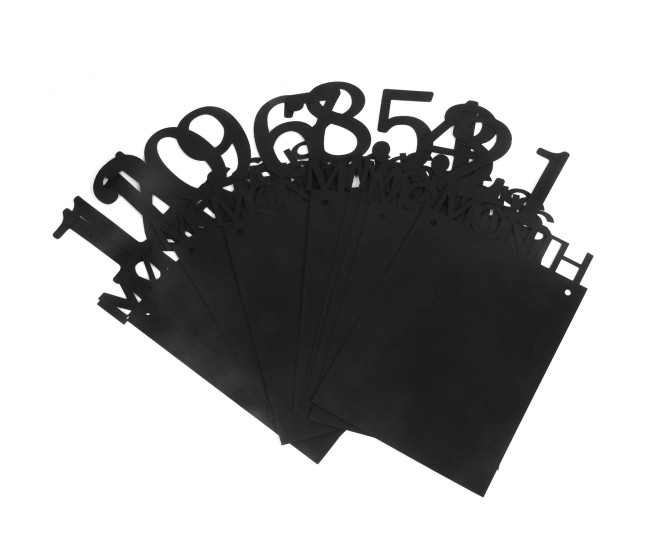 Banner pentru Poze, Flippy, 15.2x10.2 cm, Tema Prima Aniversare, Model Primele 12 Luni, Rola Ata Inclusa, Negru