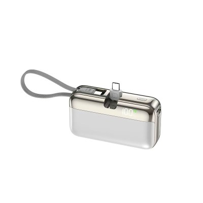 Baterie Externa, Flippy, Power Bank, Capsule, 10000 mAh, Design Compact, Incarcare Rapida, Compatibilitate Universala, 9 x 5 x 2,5 cm, Alb