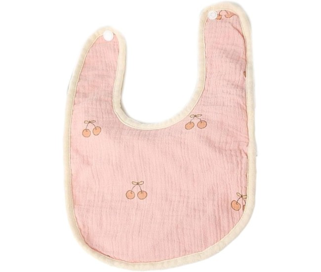 Baveta in Forma de U, Flippy, din Bumbac, pentru Copii 0-12 Luni, Rezistenta la Apa, cu Capse, Model cu Cirese, 21x30 cm, Roz Baveta in Forma de U, Flippy, din Bumbac, pentru Copii 0-12 Luni, Rezistenta la Apa, cu Capse, Model cu Cirese, 21x30 cm, Roz