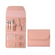 Set 16 Piese de Ingrijire Cosmetica, Flippy, pentru Manichiura, Pedichiura, Fata, Geanta Organizatoare din Piele Ecologica Inclusa, Roz Set 16 Piese de Ingrijire Cosmetica, Flippy, pentru Manichiura, Pedichiura, Fata, Geanta Organizatoare din Piele Ecologica Inclusa, Roz