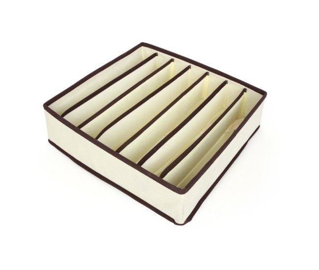 Cutie De Depozitare, Flippy, Pentru Lenjerie, Sosete Si Sutiene, Material Textil, 7 Compartimente, 32 x 32 x 10 cm, Culoare Bej Cutie De Depozitare, Flippy, Pentru Lenjerie, Sosete Si Sutiene, Material Textil, 7 Compartimente, 32 x 32 x 10 cm, Culoare Bej