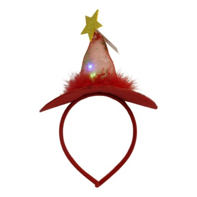Bentita/cerc tip palarie de Craciun, culoare rosie cu led, marime standard, Flippy Bentita/cerc tip palarie de Craciun, culoare rosie cu led, marime standard, Flippy