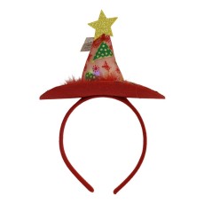 Bentita/cerc tip palarie de Craciun, culoare rosie cu led, marime standard, Flippy Bentita/cerc tip palarie de Craciun, culoare rosie cu led, marime standard, Flippy