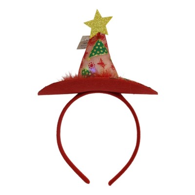 Bentita/cerc tip palarie de Craciun, culoare rosie cu led, marime standard, Flippy Bentita/cerc tip palarie de Craciun, culoare rosie cu led, marime standard, Flippy