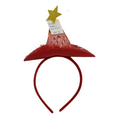 Bentita/cerc tip palarie de Craciun, culoare rosie cu led, marime standard, Flippy Bentita/cerc tip palarie de Craciun, culoare rosie cu led, marime standard, Flippy