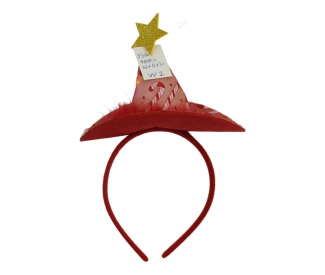 Bentita/cerc tip palarie de Craciun, culoare rosie cu led, marime standard, Flippy Bentita/cerc tip palarie de Craciun, culoare rosie cu led, marime standard, Flippy