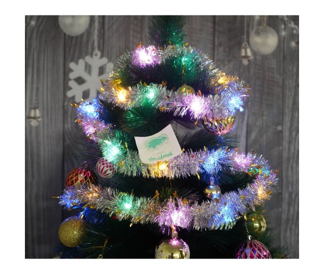 Beteala Craciun cu LED, Aurie, model cu stelute, 2 m x 5 cm, PVC, Sir, Artificiala, Flippy Beteala Craciun cu LED, Aurie, model cu stelute, 2 m x 5 cm, PVC, Sir, Artificiala, Flippy