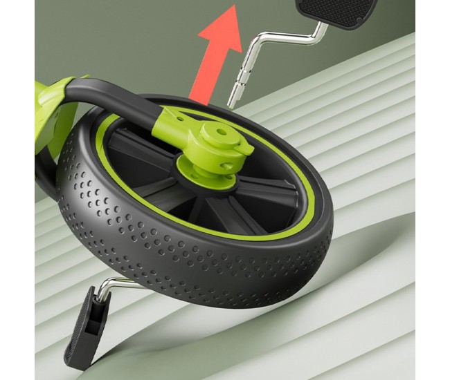 Bicicleta Multifunctionala pentru Copii, Flippy, 3 in 1 Bicicleta Troller Tricicleta, 2-6 ani, cu Roti Auxiliare, Ghidon si Scaun Reglabil, 102 x 90 x 43 cm, Negru Verde